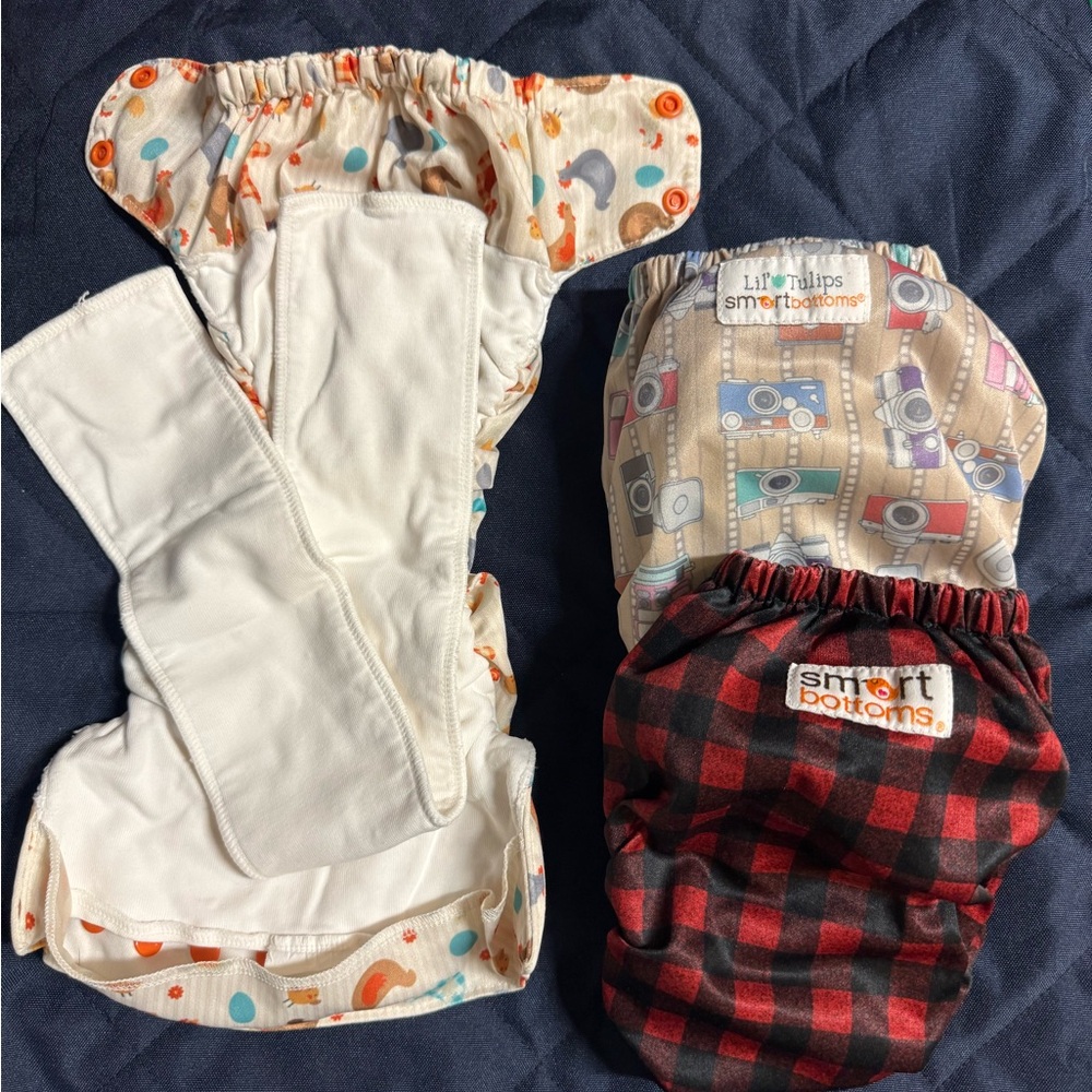 3 Smart Bottoms Cloth Diapers - One Size